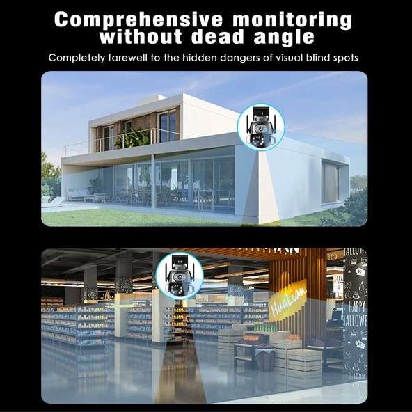 Q821 4MP Çift Lensli Zoomlu Çift Işık Kaynaklı Dış Mekan IP67 Su Geçirmez WiFi Kamera EU Priz - 5