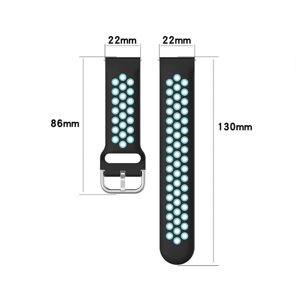 Xiaomi Haylou Solar LS05 İki Tonlu Silikon Saat Kayışı 22mm Siyah Limon - 6