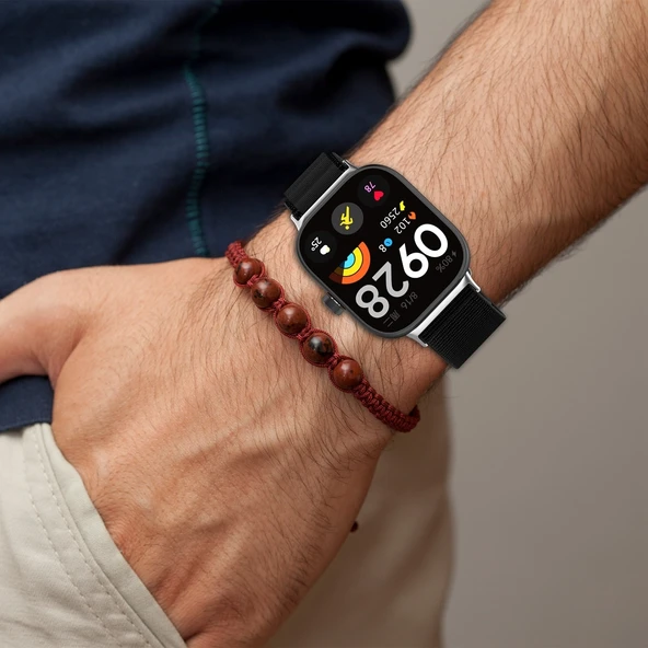 Xiaomi Smart Band 9 Pro ve 8 Pro İçin Siyah Naylon Döngü Saat Kayışı - 8