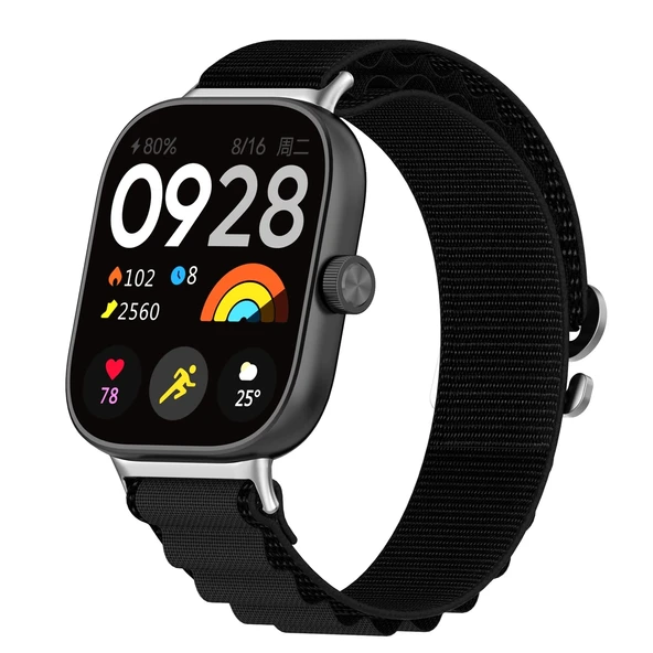 Xiaomi Smart Band 9 Pro ve 8 Pro İçin Siyah Naylon Döngü Saat Kayışı