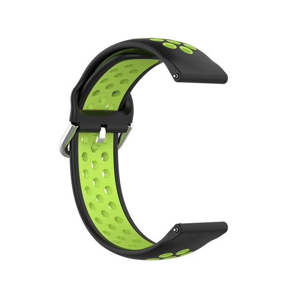 Xiaomi Haylou Solar LS05 İki Tonlu Silikon Saat Kayışı 22mm Siyah Limon - 4