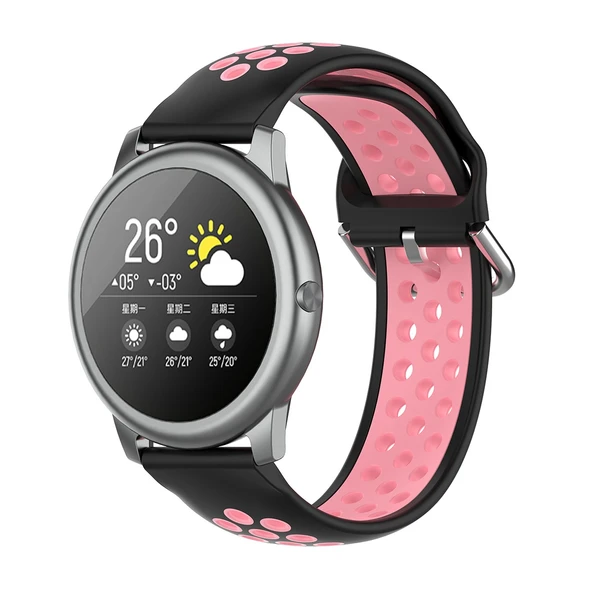 Xiaomi Haylou Solar LS05 İki Tonlu Silikon Saat Kayışı 22mm Siyah Toz