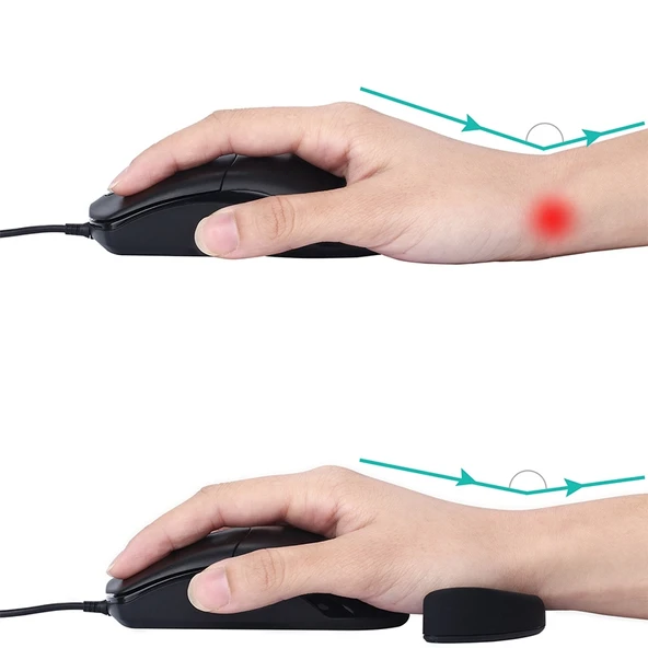 Gri Sol El Silikon Bilek Destekli Mouse Pad Ofis El Desteği - 5