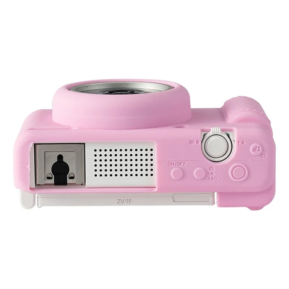 Sony ZV1F ZV1 M2 Pembe Yumuşak Silikon Koruyucu Kılıf - 5