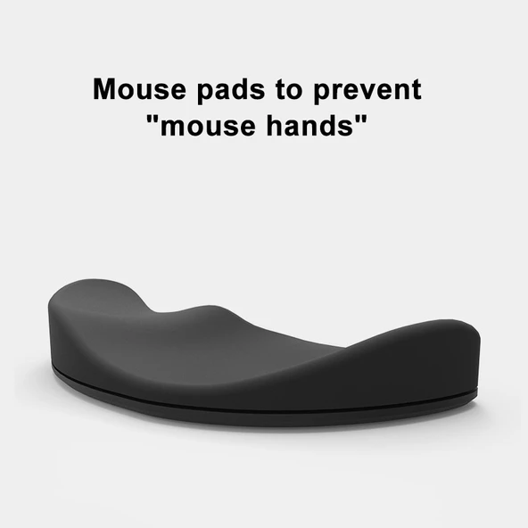 Gri Sol El Silikon Bilek Destekli Mouse Pad Ofis El Desteği - 4