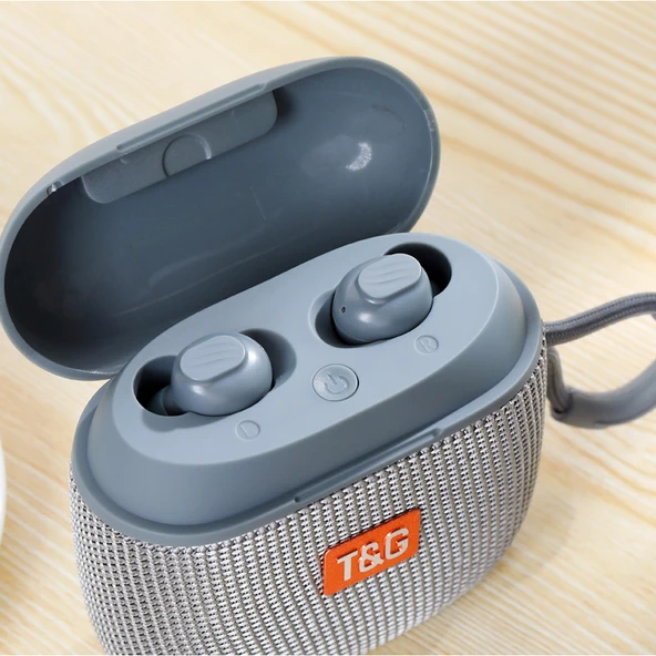 TG809 2si1 Arada Taşınabilir Kablosuz Hoparlör ve Mini TWS Bluetooth Kulaklık Siyah - 6