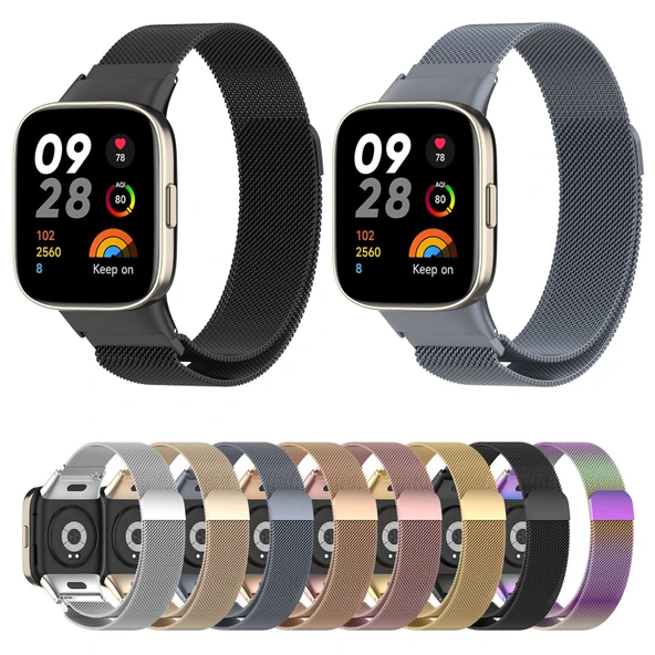 Xiaomi Redmi Watch 3 Mi Watch Lite 3 Milanese Metal Saat Kordonu Rose Gold - 5