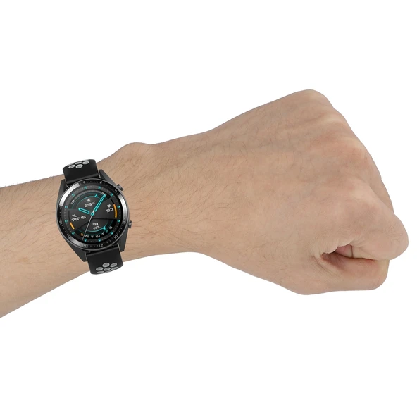 22mm Siyah Gri İki Renkli Silikon Spor Saat Kayışı Xiaomi Mi Watch Color Uyumlu - 9