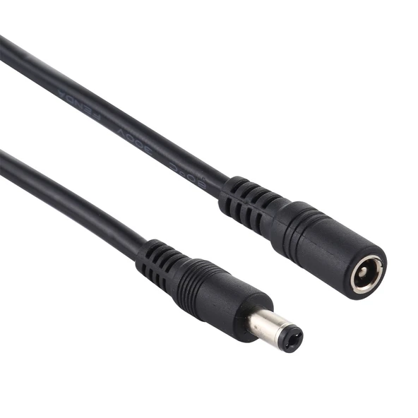 8A 5.5 x 2.1mm Dişi Erkek DC Güç Uzatma Kablosu 3 Metre Siyah - 3