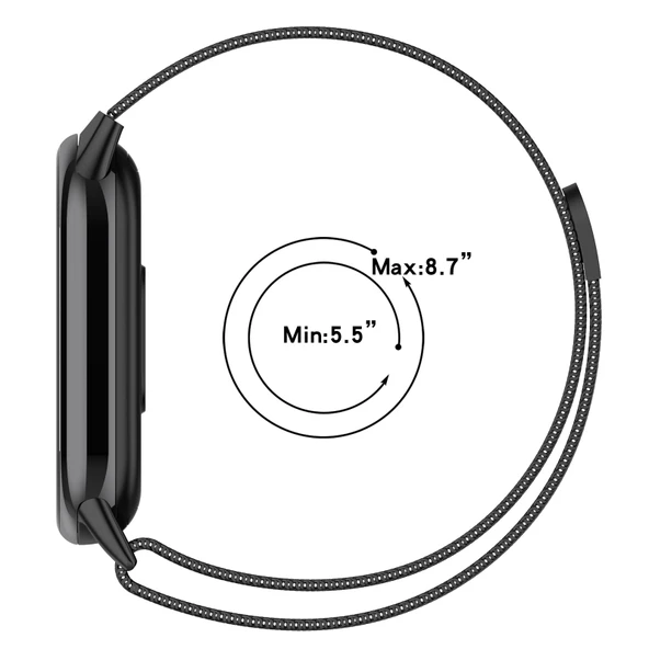 Xiaomi Mi Band 8 Milanese Metal Saat Kayışı Gül Pembe - 7