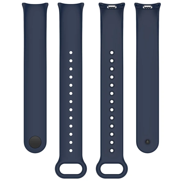 Xiaomi Mi Band 8 Paslanmaz Çelik Toka Silikon Saat Kayışı Gece Mavisi - 5