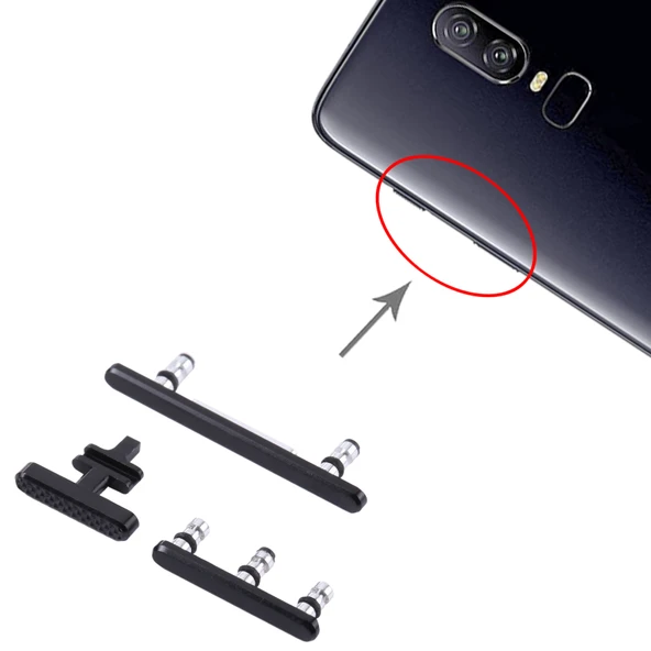 OnePlus 6 Güç ve Ses Kontrol Butonu Jet Siyah - 4