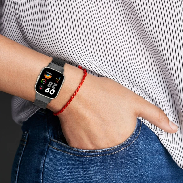 Xiaomi Redmi Watch 3 Mi Watch Lite 3 Milanese Metal Saat Kordonu Rose Gold - 8
