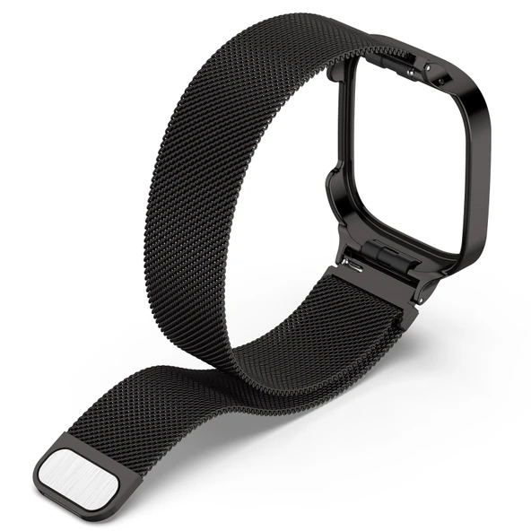 Xiaomi Redmi Watch 3 ve Mi Watch Lite 3 Uyumlu Siyah Milan Metal Saat Kordonu ve Çerçevesi - 3