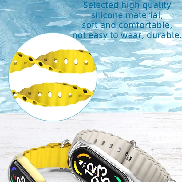 Xiaomi Mi Band 6 5 4 3 Uyumlu Siyah Silikon Nefes Alabilir Saat Kayışı - 5