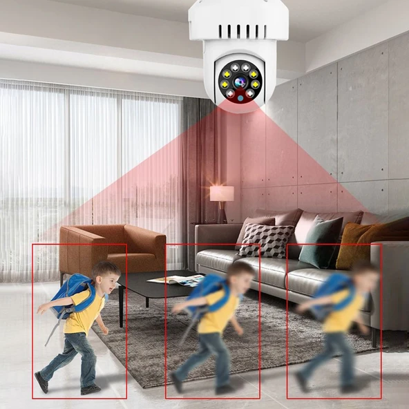 DP36 1080P Duman Alarmı Ampulü WiFi Kamera IR Gece Görüşü Hareket Algılama İki Yönlü Ses - 7