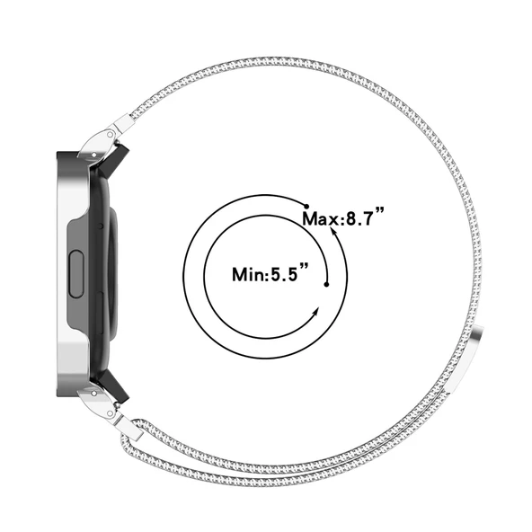 Xiaomi Redmi Watch 3 ve Mi Watch Lite 3 Uyumlu Siyah Milan Metal Saat Kordonu ve Çerçevesi - 8