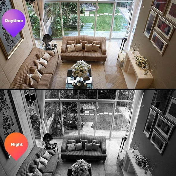 DP36 1080P Duman Alarmı Ampulü WiFi Kamera IR Gece Görüşü Hareket Algılama İki Yönlü Ses - 8