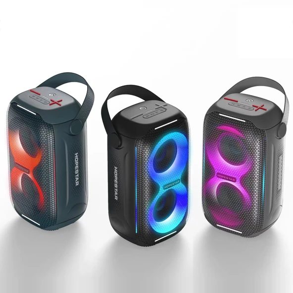 Hopestar Party200 Mini Taşınabilir Bluetooth Hoparlör Gri RGB Işıklı - 2