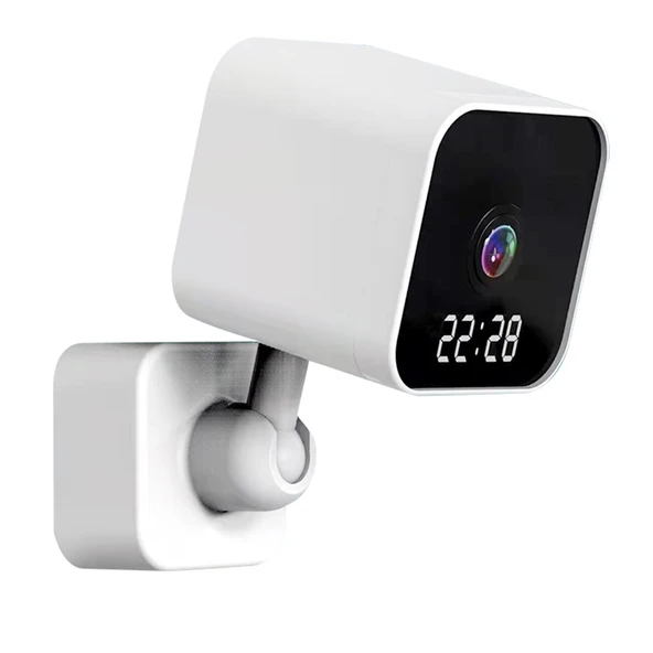 DP27 1080P Saat Priz Kartlı WiFi Kamera Beyaz EU Fiş Destekli İki Yönlü Sesli Görüşme ve Mobil İzleme - 2