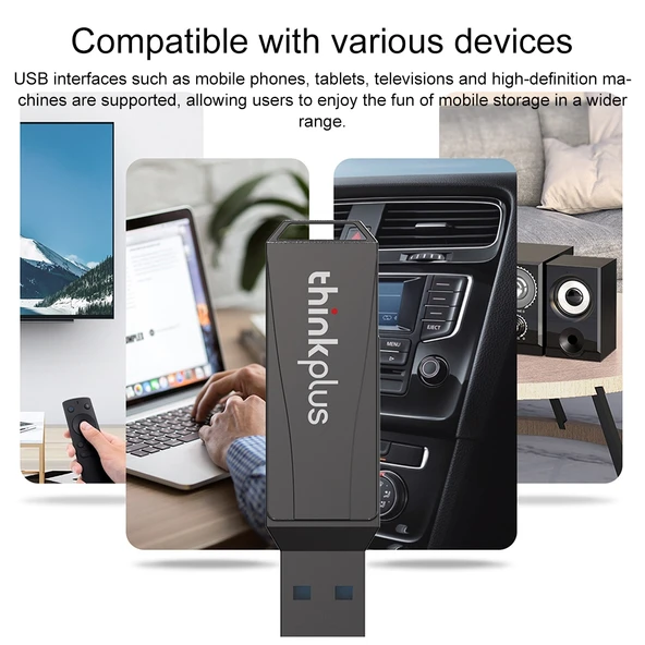 Lenovo Thinkplus MU252 USB 3.1 ve USB-C Tip C 64GB Siyah Flash Bellek - 8