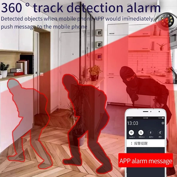 DP31 2.0MP HD Ampul WiFi Güvenlik Kamerası Hareket Algılama Gece Görüşü Çift Işık Kaynağı Beyaz - 5