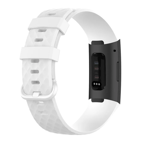 Fitbit Charge 3 SE 3 4 Uyumlu Beyaz TPU Kayış L Beden - 4