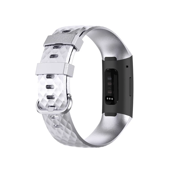 Fitbit Charge 3 SE 3 4 Uyumlu Gri TPU Kayış S Beden - 4