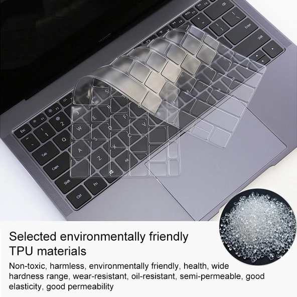 Huawei MateBook D 156 inç Şeffaf Toz Geçirmez TPU Laptop Klavye Koruyucu Film - 5