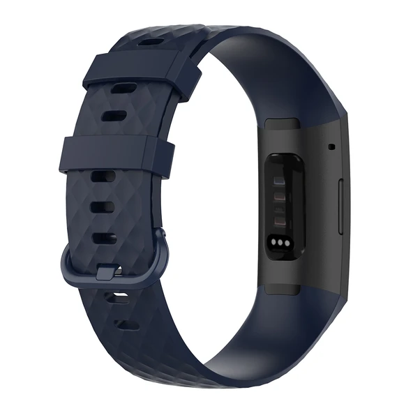 Fitbit Charge 3 3 SE 4 Uyumlu TPU Kayış Kordon Lacivert S Beden - 4