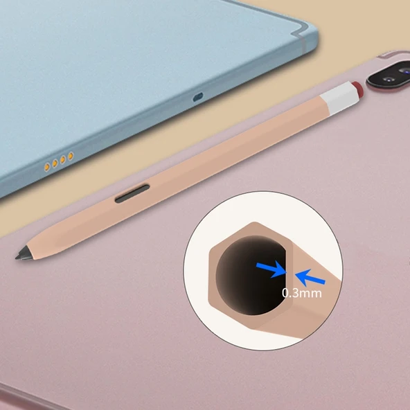 Samsung Galaxy Tab S7 S7 Plus S8 S8 Plus Uyumlu Pembe Silikon Stylus Kalem Kılıfı - 4