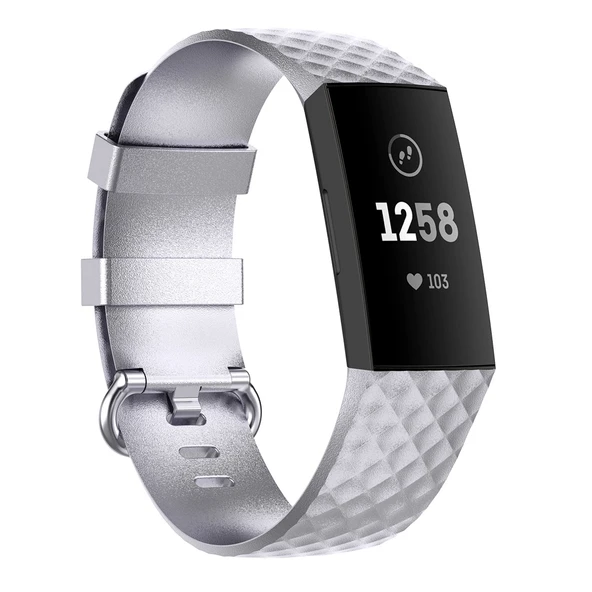 Fitbit Charge 3 SE 3 4 Uyumlu Gri TPU Kayış S Beden - 1