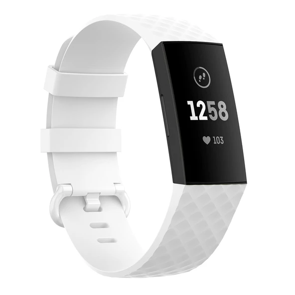 Fitbit Charge 3 SE 3 4 Uyumlu Beyaz TPU Kayış L Beden - 1