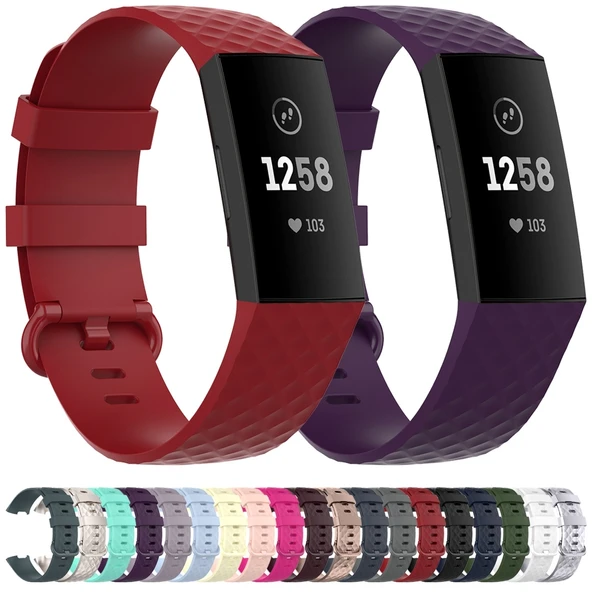 Fitbit Charge 3 3 SE 4 Uyumlu TPU Kayış Kordon Lacivert S Beden - 8
