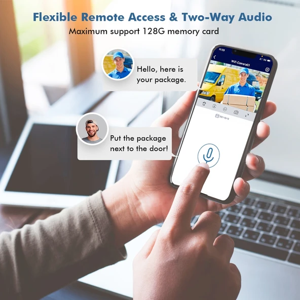 QX59 1920x1080P HD 2MP Kablosuz WiFi Akıllı Güvenlik Kamerası Gece Görüşü Hareket Algılama İki Yönlü Ses EU Priz - 8