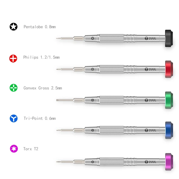 2UUL Konveks Yıldız Uçlu 2.5mm Renkli Flyshaft Tornavida - 2