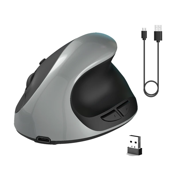 X10 2.4G Kablosuz Şarjlı Dikey Ergonomik Oyun Mouse Gri