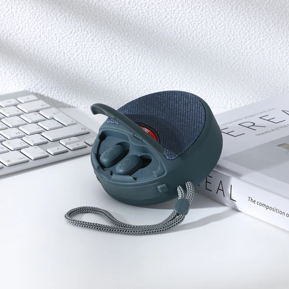 T G TG808 2si1 Arada Mini Kablosuz Bluetooth Hoparlör ve Kulaklık Gri - 2