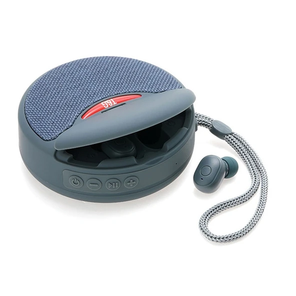 T G TG808 2si1 Arada Mini Kablosuz Bluetooth Hoparlör ve Kulaklık Gri