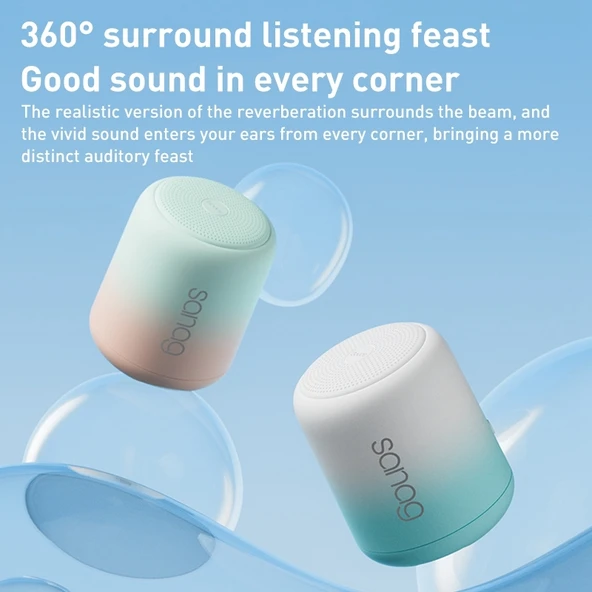 Sanag X6S Taşınabilir Mini Bluetooth Hoparlör Gökyüzü Mavisi - 3