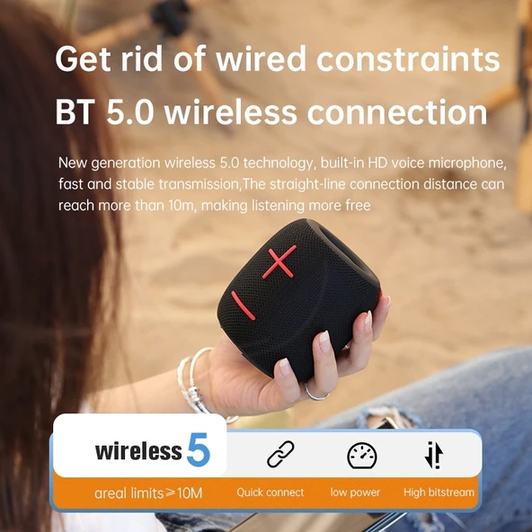 Sanag M11 IPX7 Su Geçirmez Taşınabilir Mini Bluetooth Hoparlör Siyah - 4