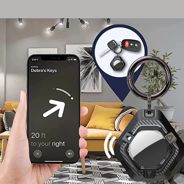 Apple AirTag Darbeye Dayanıklı Koruyucu Kılıf Siyah - 6