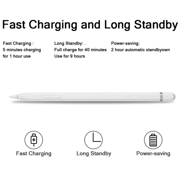 JD50 Bluetooth Aktif Stylus Kalem iPad 2018 ve Sonrası için Avuç İzi Engelleme Özellikli - 5