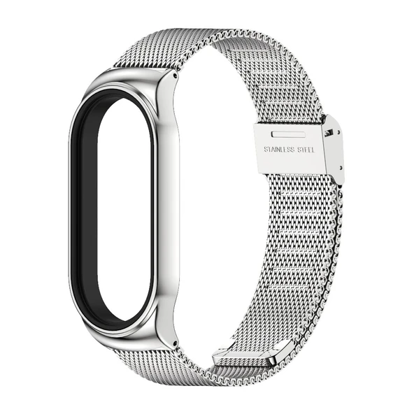 Xiaomi Mi Band 7 ve 7 NFC Uyumlu MIJOBS CS Milan Tokalı Metal Saat Kayışı Gri - 2