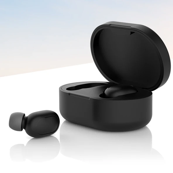 Xiaomi Redmi AirDots Bluetooth Kulaklık Silikon Kılıf Siyah - 1