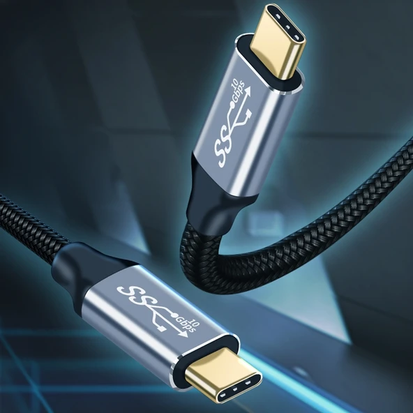 2 Metre 10Gbps USB C Tip C Erkek Erkek Şarj ve Data Kablosu - 2