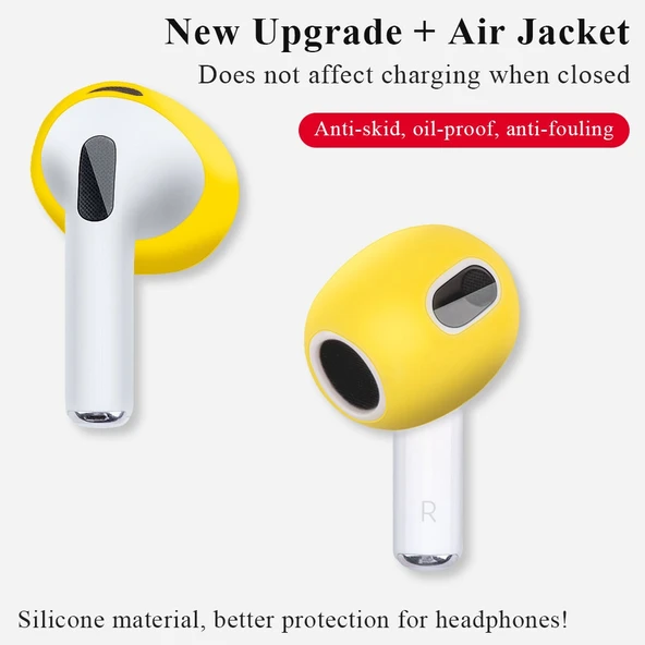 AirPods 3 Uyumlu Beyaz Silikon Kulaklık Koruyucu Kılıf - 2