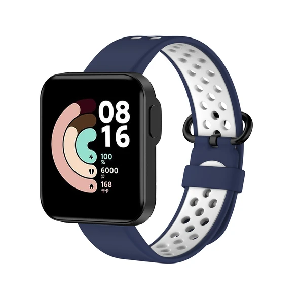 Xiaomi Redmi Watch 2 Mavi Beyaz Silikon Saat Kayışı