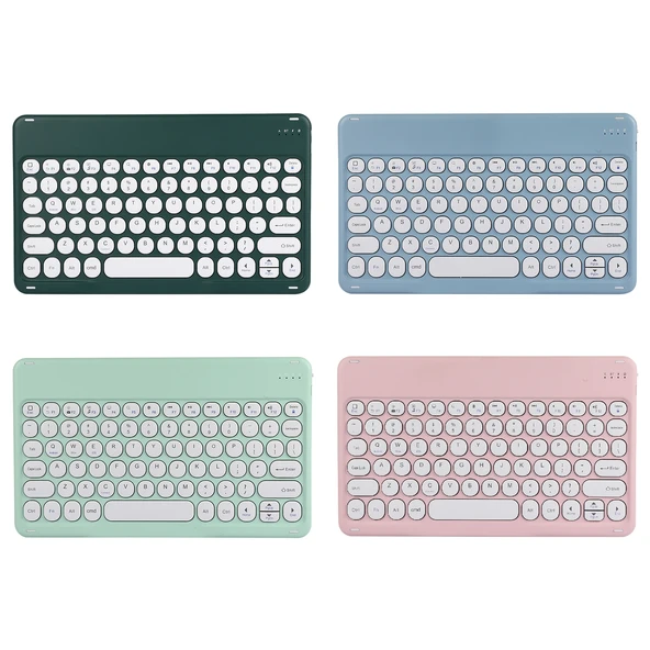 X4 Evrensel Yuvarlak Tuşlu Panel Sprey Renkli Bluetooth Klavye Mint Yeşili - 2