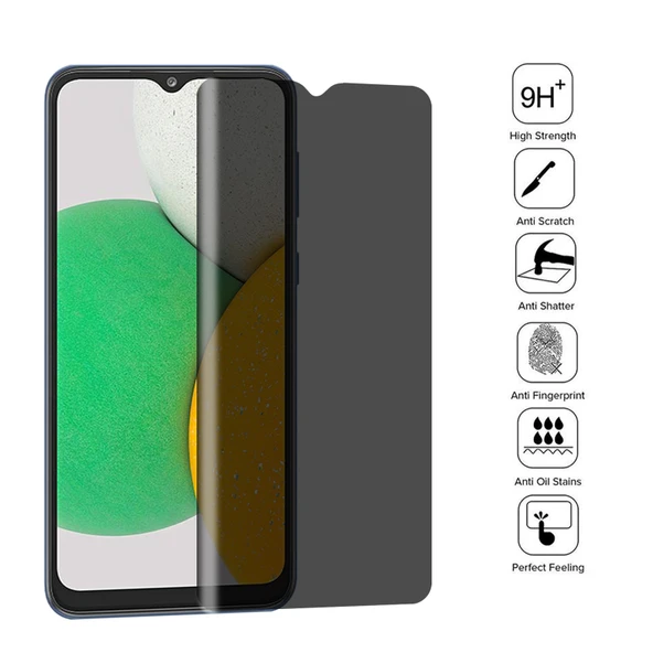 Samsung Galaxy A03 Core Tam Kaplama Gizlilikli Temperli Cam Ekran Koruyucu - 3
